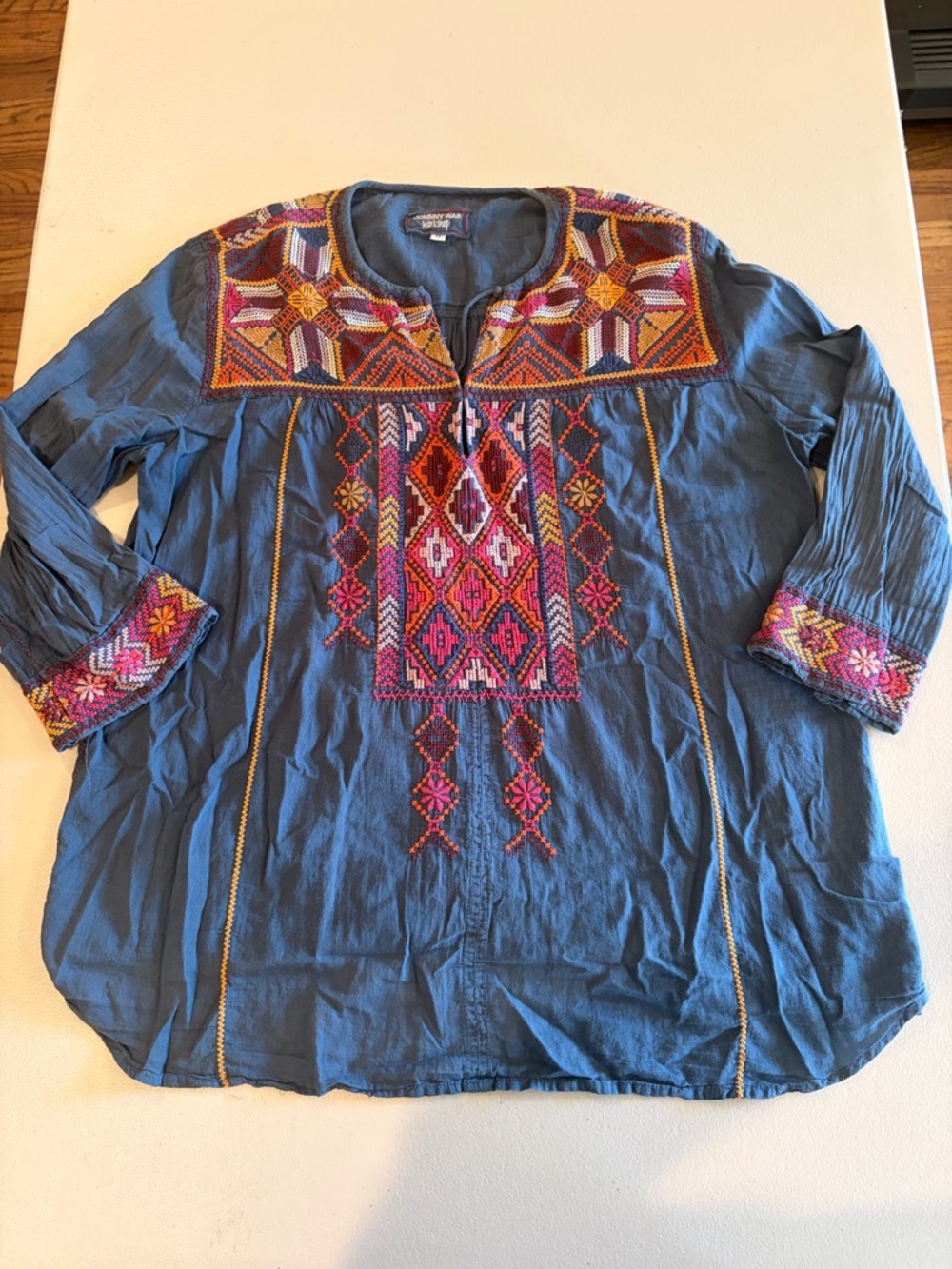 Johnny Was Workshop Women's Tunic Embroidered Top Size: M
